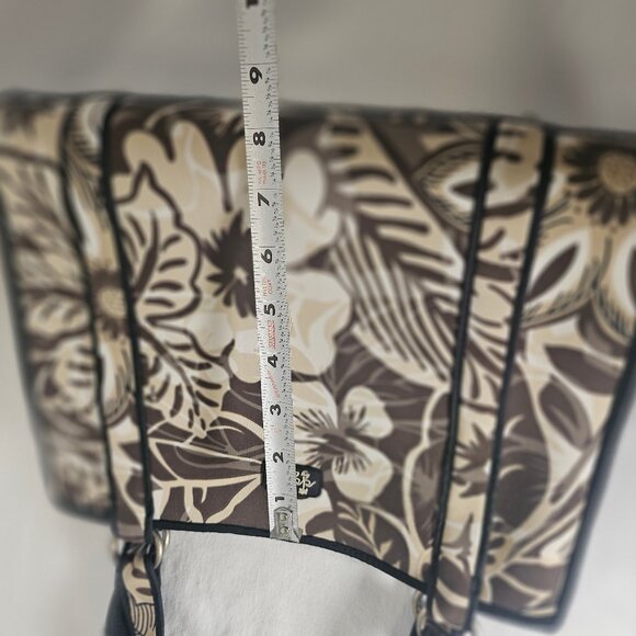 Beach by CLC Neoprene Brown, Ivory and Tan Tropical Floral Print Shoulder Bag - Picture 12 of 14